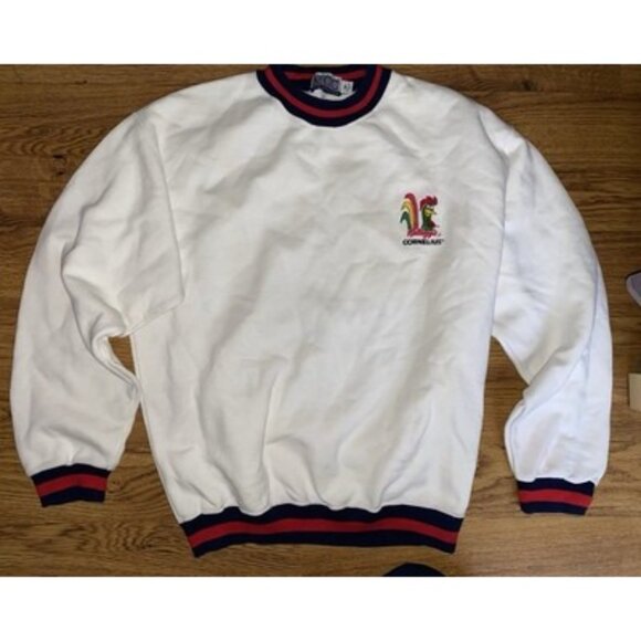 VINTAGE KELLOGG'S CORNELIUS CORN FLAKES MEN'S WHITE SWEATSHIRT SIZE M USA - Picture 1 of 4
